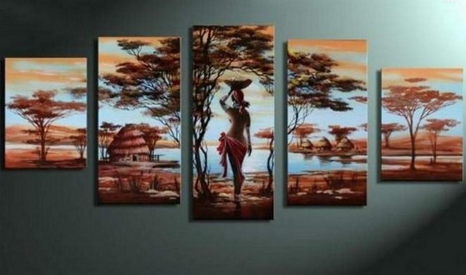 Canvas Painting, Abstract Painting, 5 Piece Canvas Art, Abstract Art, African Art, African Girl Painting, African Woman Painting, Modern Art
