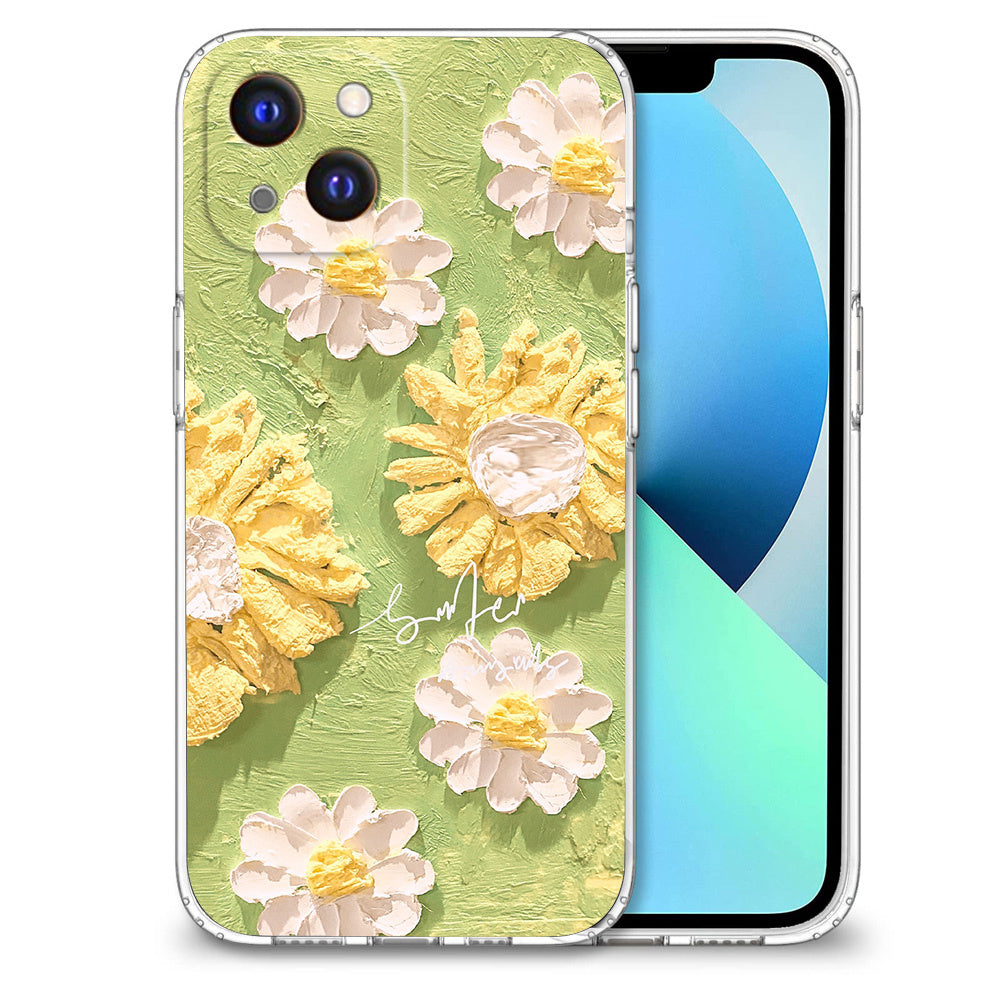 All Inclusive Transparent Fashionable Floral Pattern Mobile Phone Case
