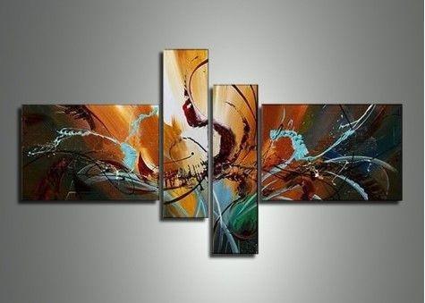 Modern Canvas Painting for Living Room, Abstract Painting on Canvas, 4 Piece Canvas Art, Abstract Acryli Wall Art Paintings, Contemporary Wall Art Ideas