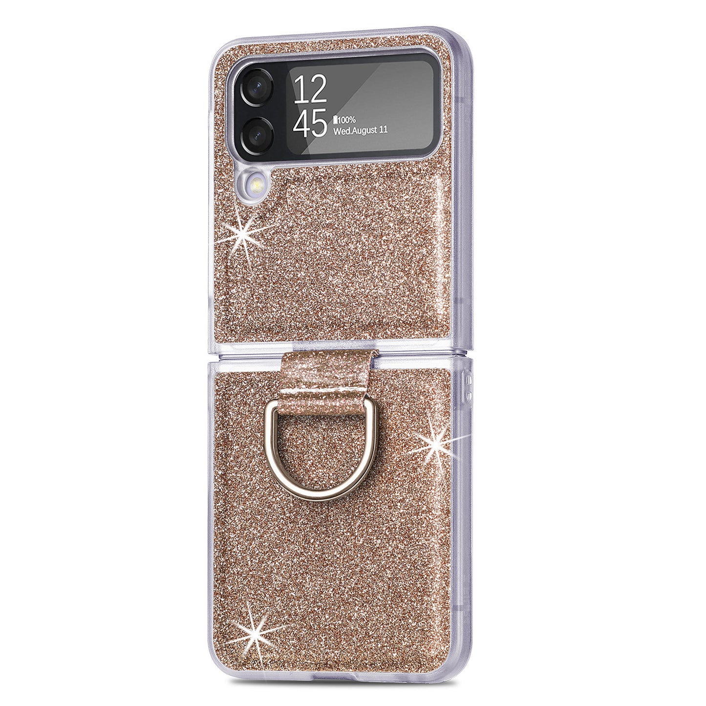 Phone Case, PU Glitter Creative Phone Protective Case Cover With Ring Buckle, Phone Case