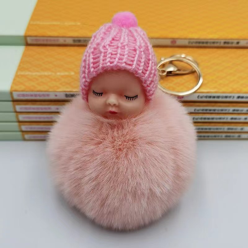 Keychain Cute Fluffy Plush Mini Doll Keychain For Women Bags Key Ring Gift Decoration Accessories Hanging Gift
