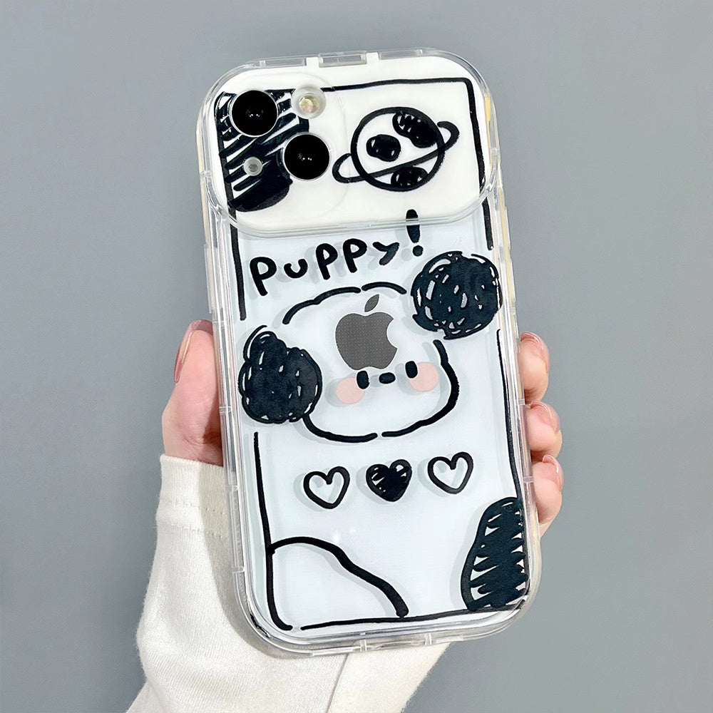 Transparent Cute Printed Phone Case With Mirror