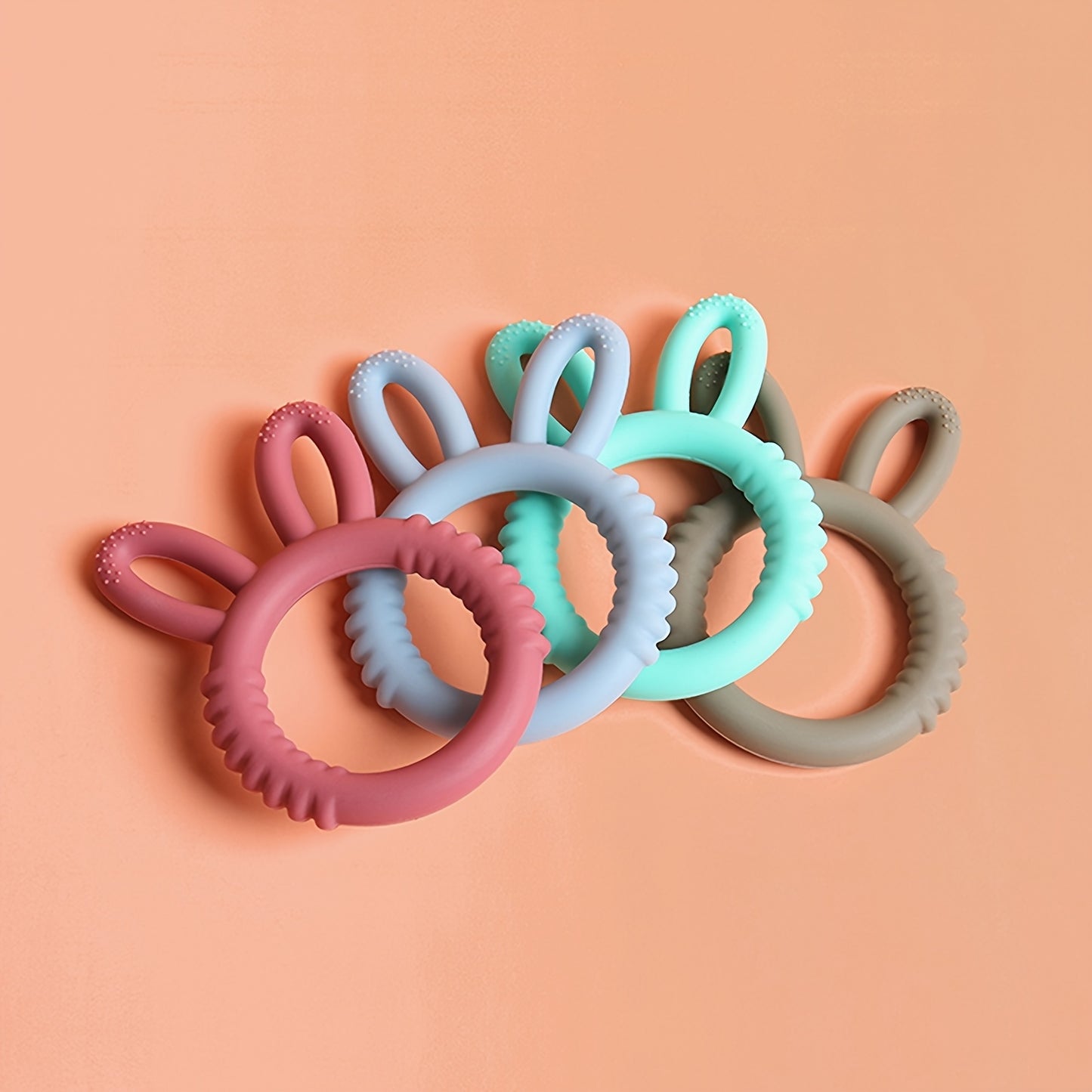 Baby Silicone Teether 2022 New Product Rabbit Ears Chewing Gum Molar Stick Baby Teething Toy Bracelet