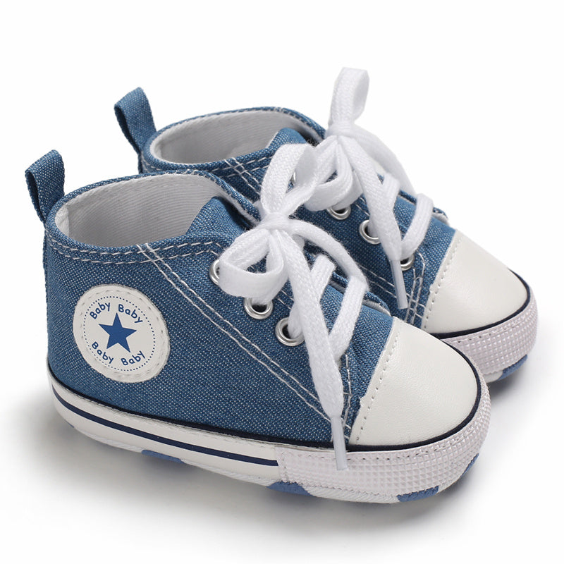 Infant Baby Boys Sneakers, Soft-soled Anti-slip High Top Crib Shoes
