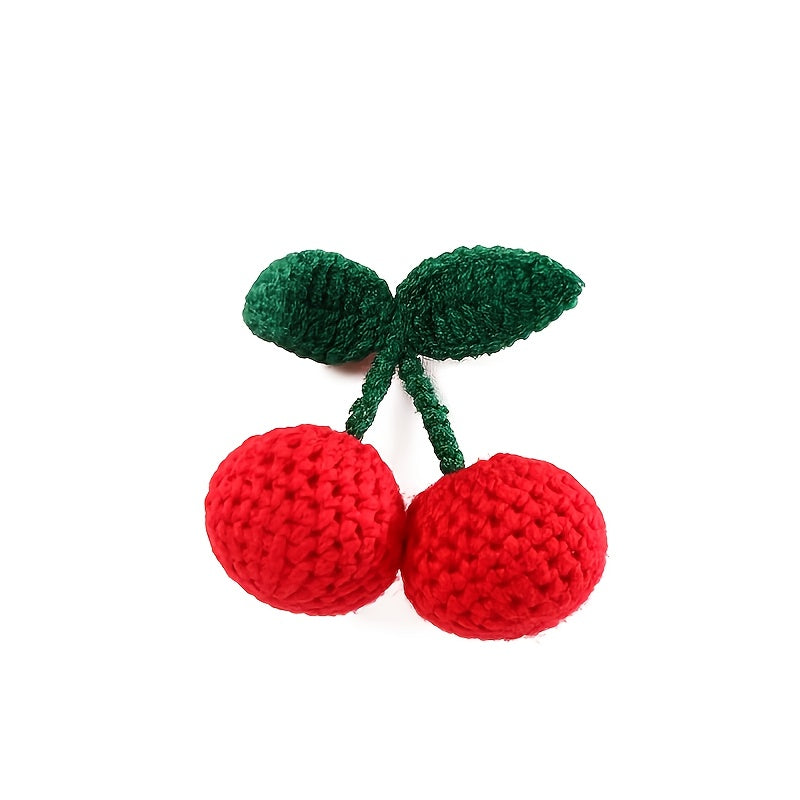 Wool Hand-made Hook Needle Cherry Ball Bag Accessories Keychain Pendant 1Pcs