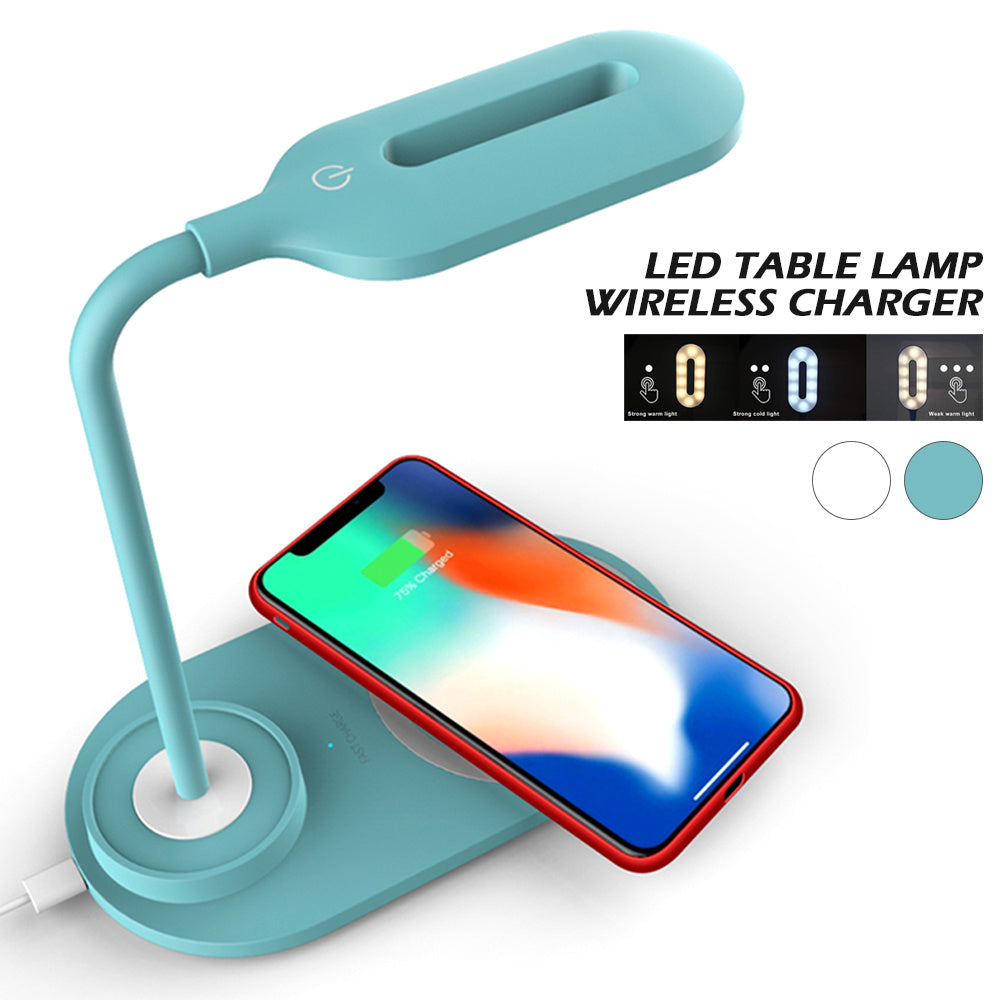 1pc USB Table Lamp With Wireless Charge, Multi Reading Desk Light