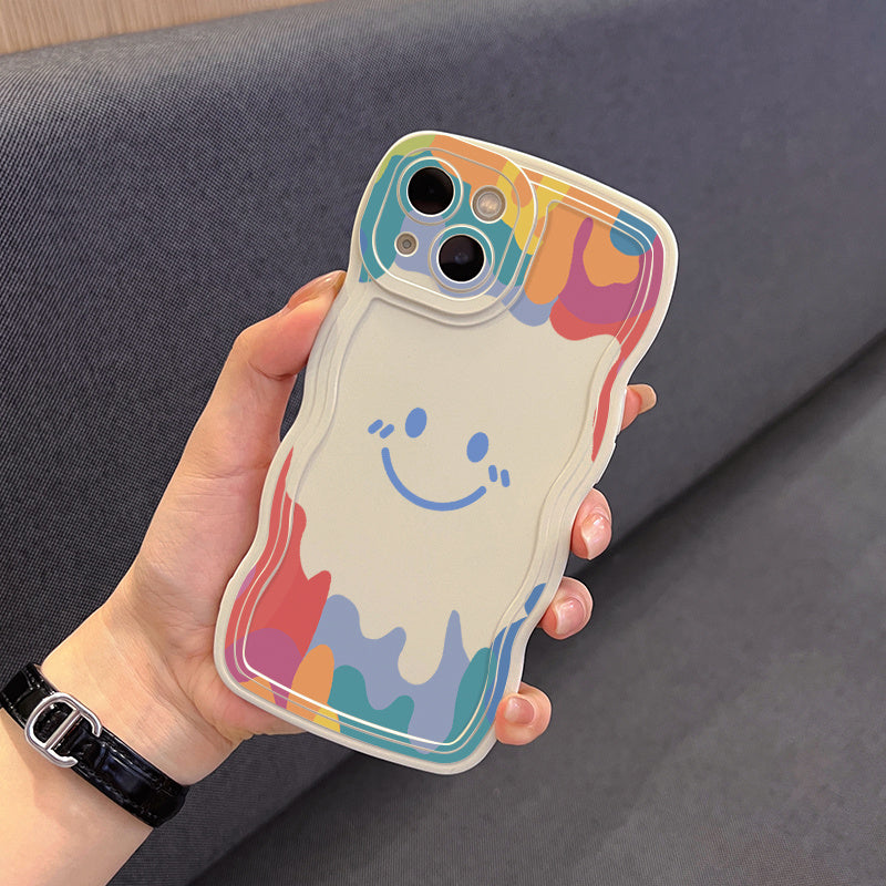 New Rainbow Smiley Matte Silicone Phone Case For Multiple Models IPhone
