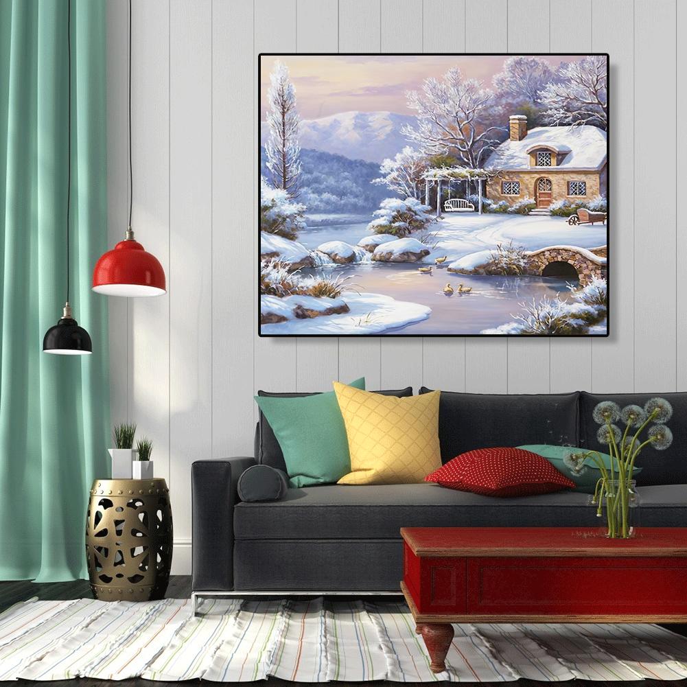 Snow Scene-Paint By Numbers 50*40cm