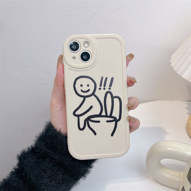 Lined People Sitting On The Toilet Phone Case