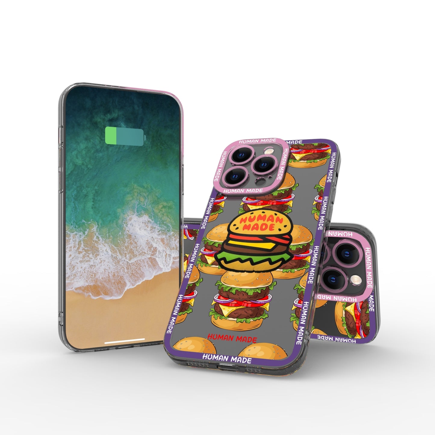 Soft Transparent Case With Burger Motif Phone Case For ,iPhone14/14Plus/14Pro/14ProMax ,iPhone13/13Mini/13Pro/13ProMax ,iPhone12/12Mini/12Pro/12ProMax, ,iPhone11/11Pro/11Pro Max ,iPhoneX/XS/XSMax ,iPhone8/8Plus/7/7Plus