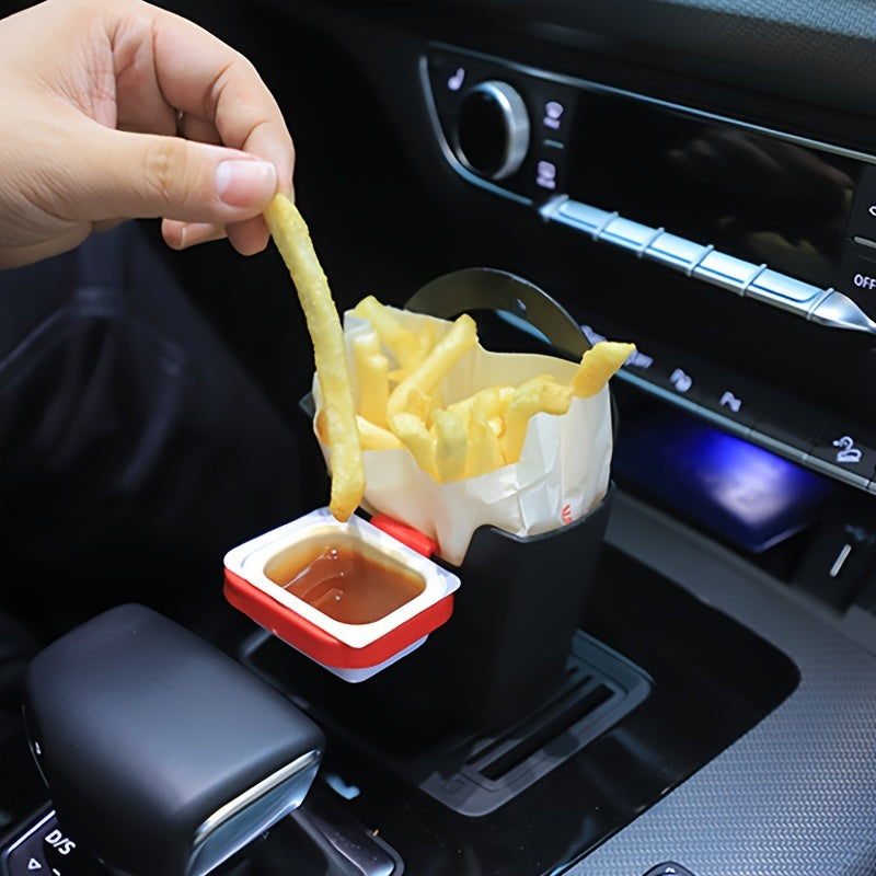 Car French Fries Cup Holder, Ketchup Tray Box Car Key Wallet Mobile Phone Holder, Multifunctional Storage Box Car Accessaries