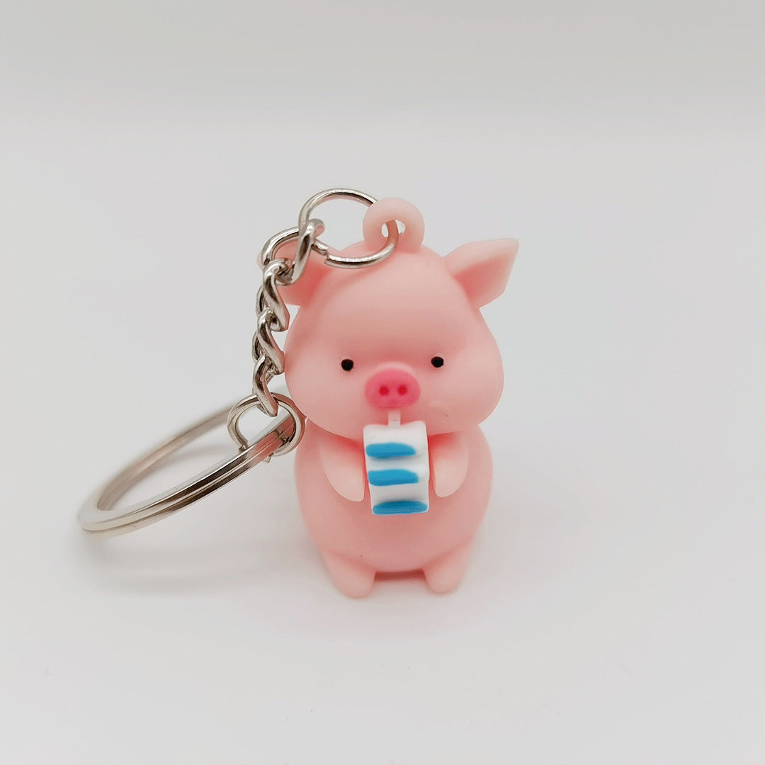Pig Zipper Charm, Pig Figure KeyChain