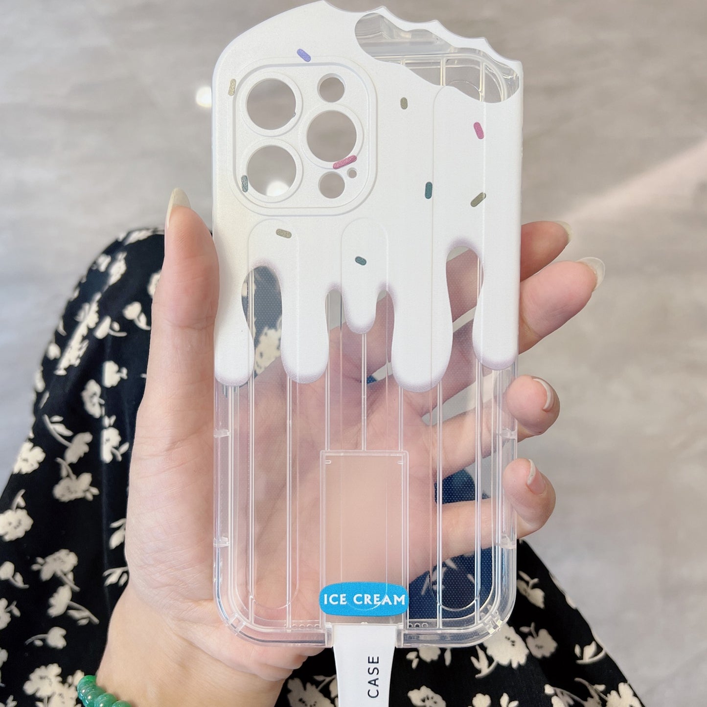 White Ice Cream Pattern Phone Case