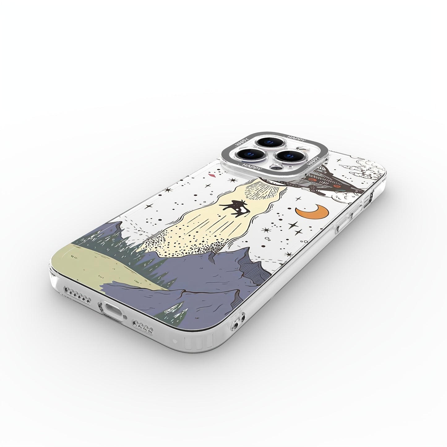 Transparent Pattern Phone Case, Soft TPU Material, Suitable
