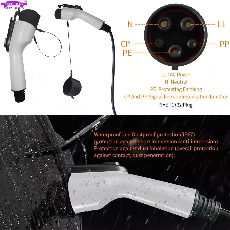 Electric Vehicle Charger - Type 1 Appointment Charging Cable (Four Step Switching)