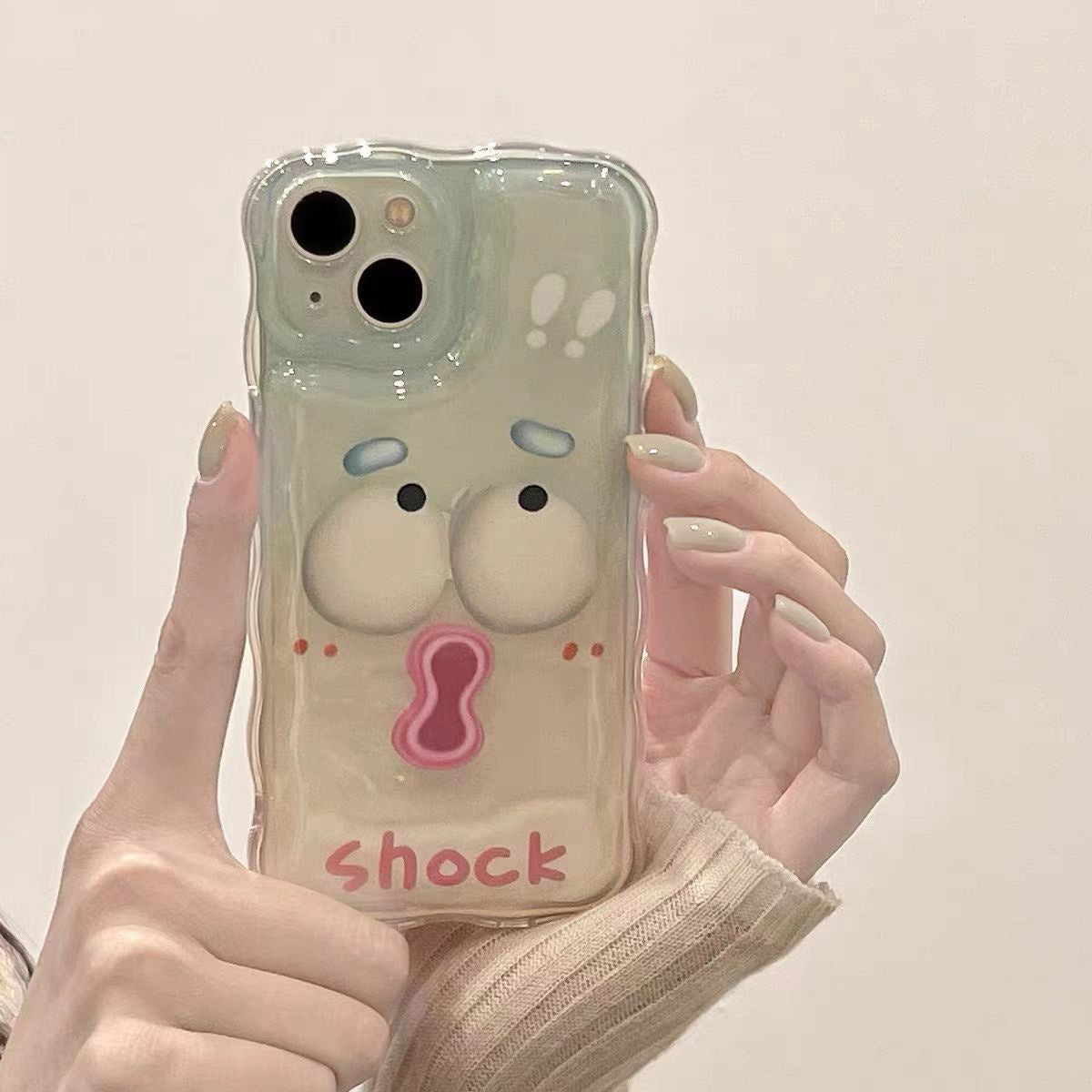 Cute Funny Expression Wave Border Phone Case
