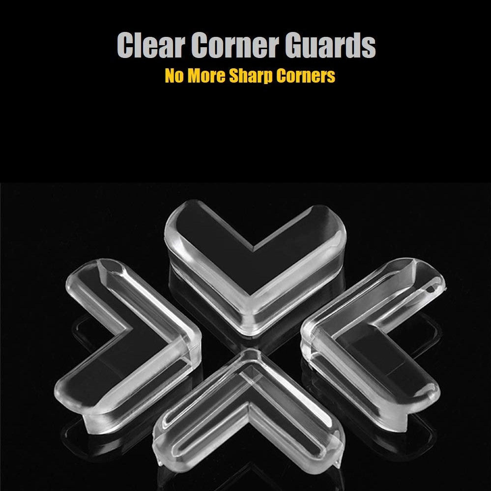 12 piece baby corner protector - covers sharp furniture and table edges clear