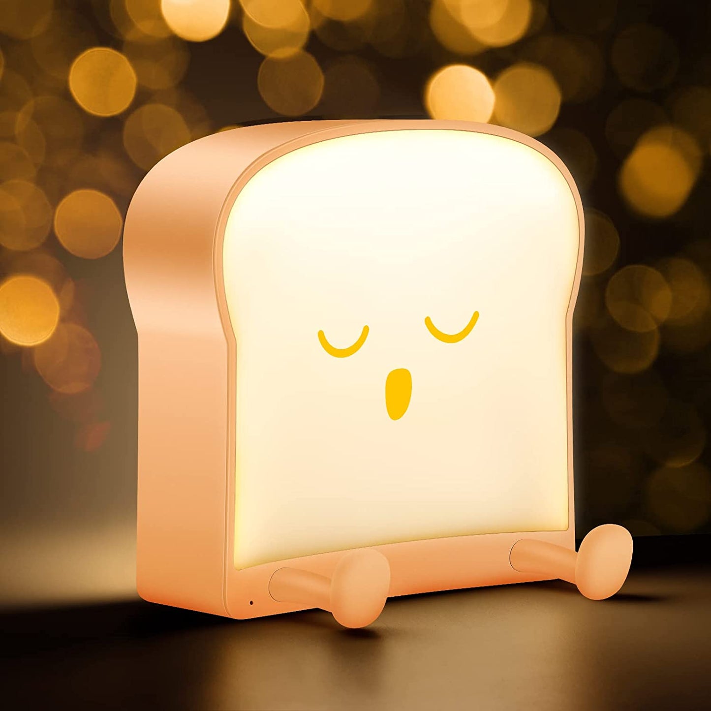 Night light - LED toast night light with silicone feet USB rechargeable and timer