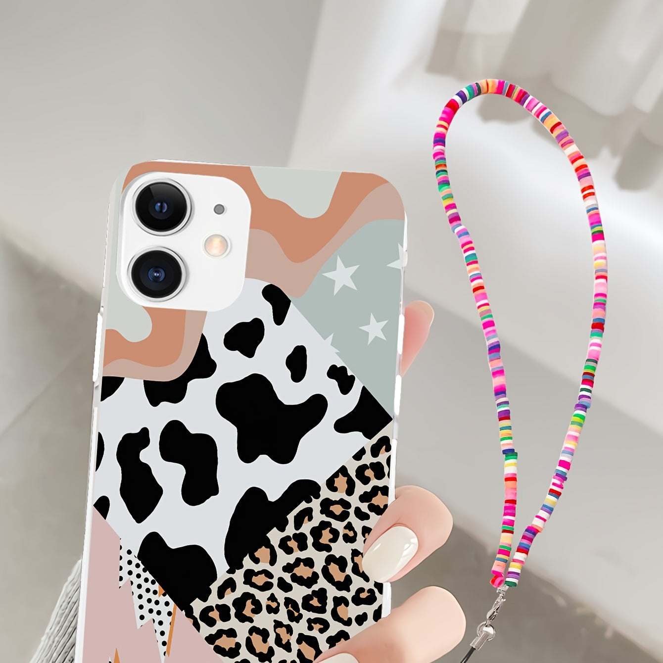 Leopard Phone Case With Colorful Wristband