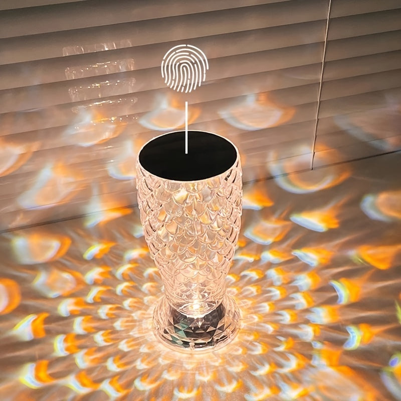 Table lamp-fish scale touch rechargeable LED lamp