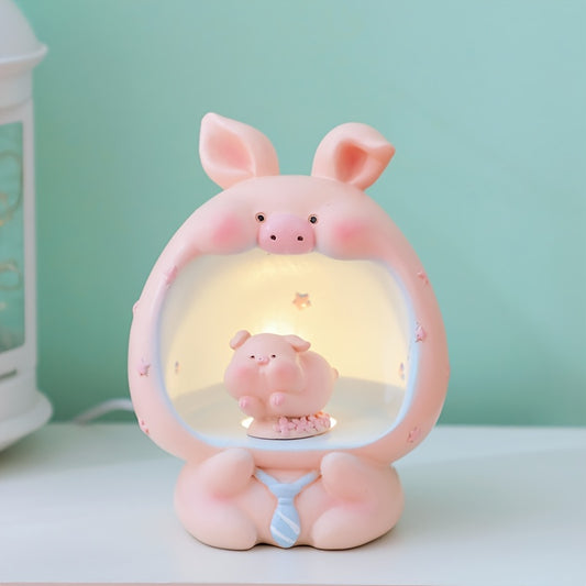 1pc Cute Pig Night Light For Kids, USB Portable Rechargeable LED Lamp, Kawaii Night Light For Baby Girls Boys Gift
