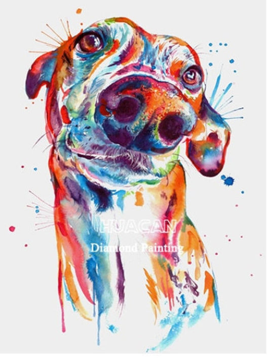 Colorful dog 5D Diamond Painting Embroidery Kit 40x50 Full Cross Stitch