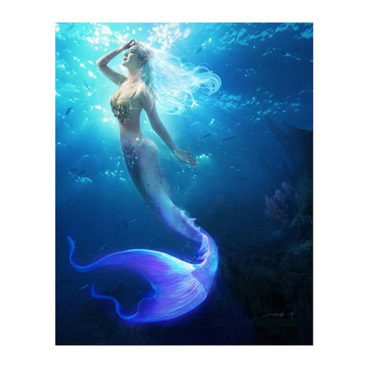 Mermaid In Sea Christmas 5D DIY Diamond Painting Kit Full Drill Stick To Paint Home Decor Cross-stitch Mosaic Art Painting Christmas Gifts