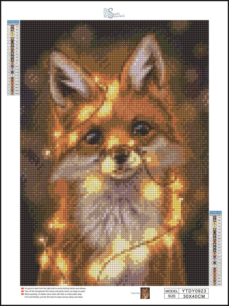 Diamond Art, Painting With Diamonds Kit for Kids and Adults, Multiple Sizes, Great DIY Hobby or Gift, Sparkly Selections Christmas Fox