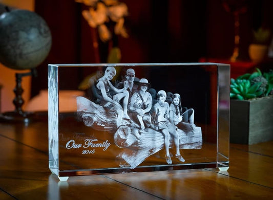Custom 3D Glass Block Keepsake Portrait | Laser Engraved Portrait | Memorial Portrait | Family Keepsake Portrait | Gift for Family