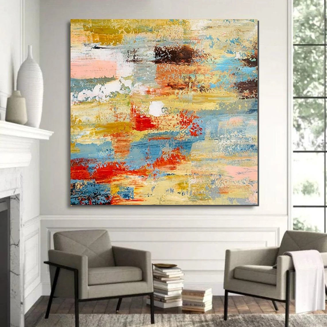 Hand Painted Canvas Art, Bedroom Wall Art Ideas, Modern Paintings for Dining Room, Simple Modern Art, Contemporary Modern Wall Art Paintings