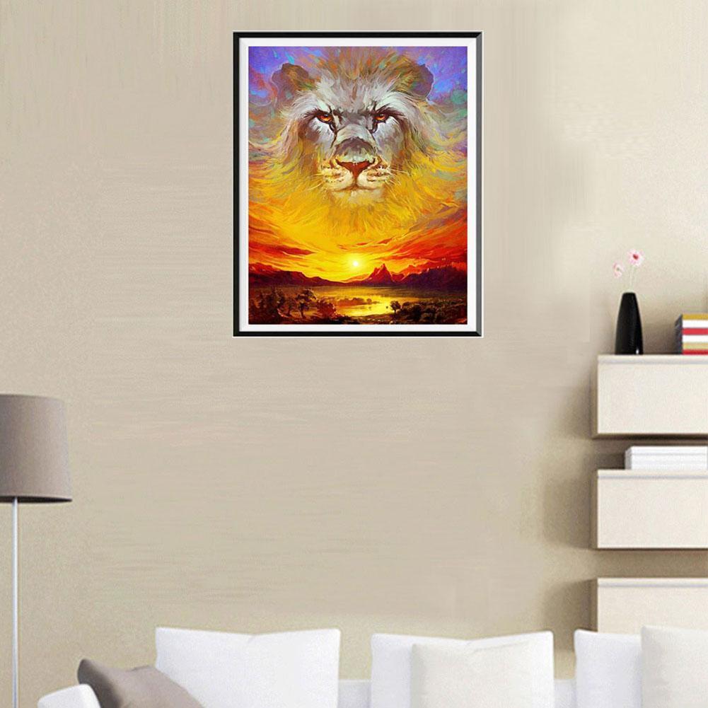 Lion Sunset 5D DIY Full Drill Diamond Painting - artpaintingworld